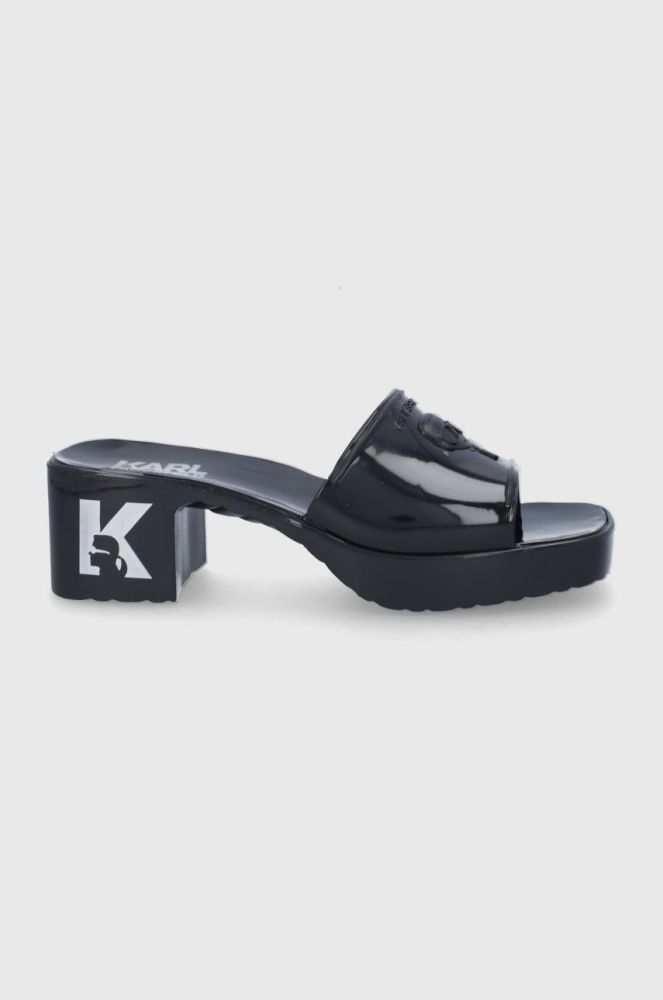 Шльопанці Karl Lagerfeld Jelly Blok Heel жіночі колір чорний каблук блок (2119997)