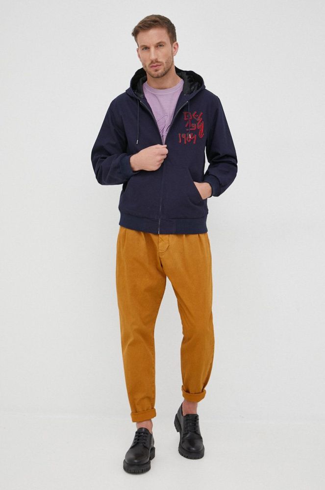 Штани Desigual чоловічі колір жовтий фасон chinos