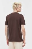 Бавовняна футболка HUGO колір коричневий з принтом
