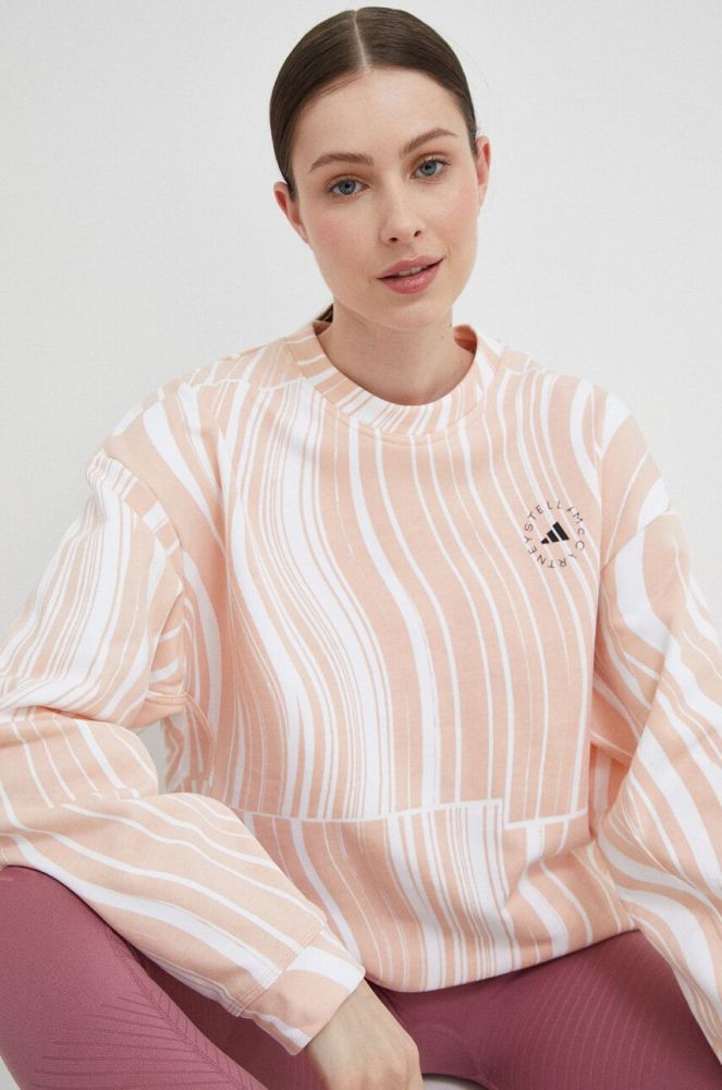 Бавовняна кофта adidas by Stella McCartney жіноча колір помаранчевий візерунок