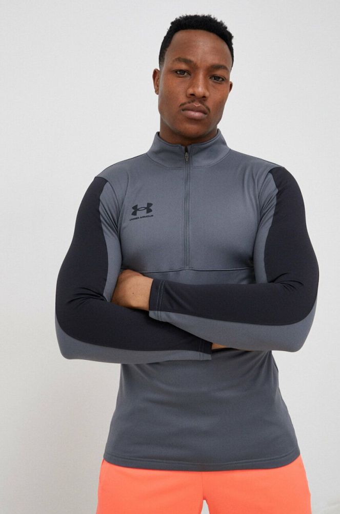 Тренувальна кофта Under Armour Challenger колір сірий однотонна