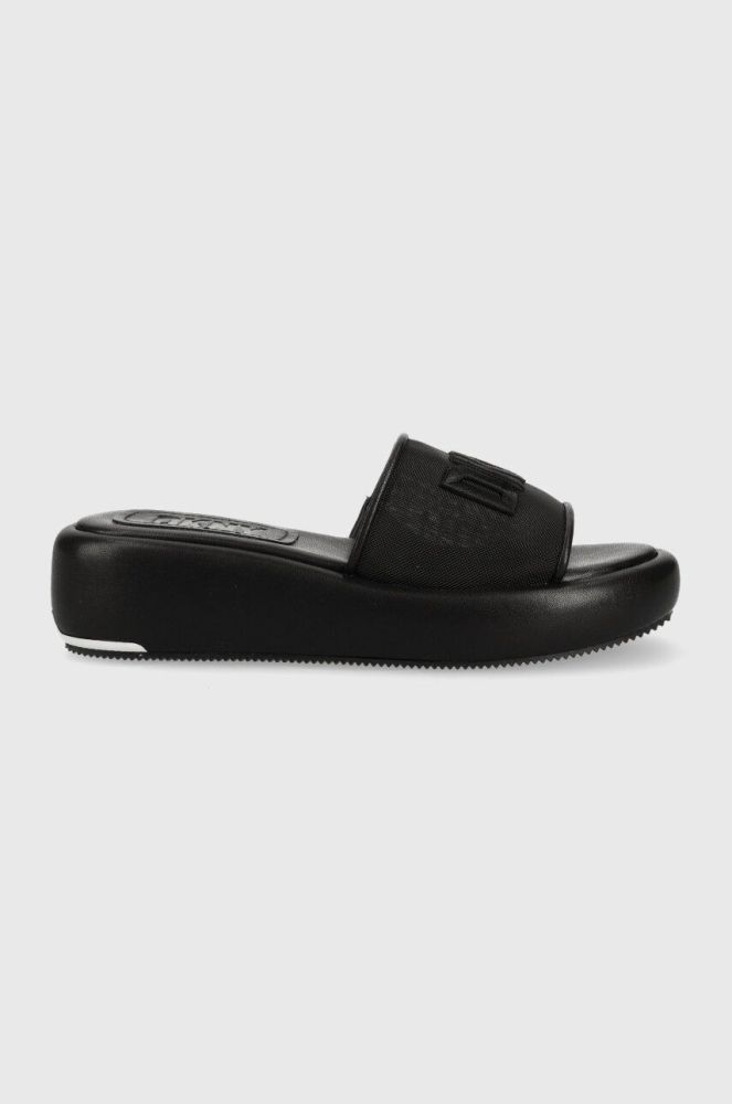 Шльопанці Dkny ODINA жіночі колір чорний на платформі K1387191