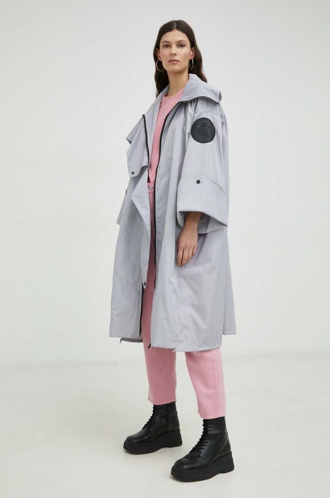 Пальто MMC STUDIO жіночий колір сірий перехідний oversize