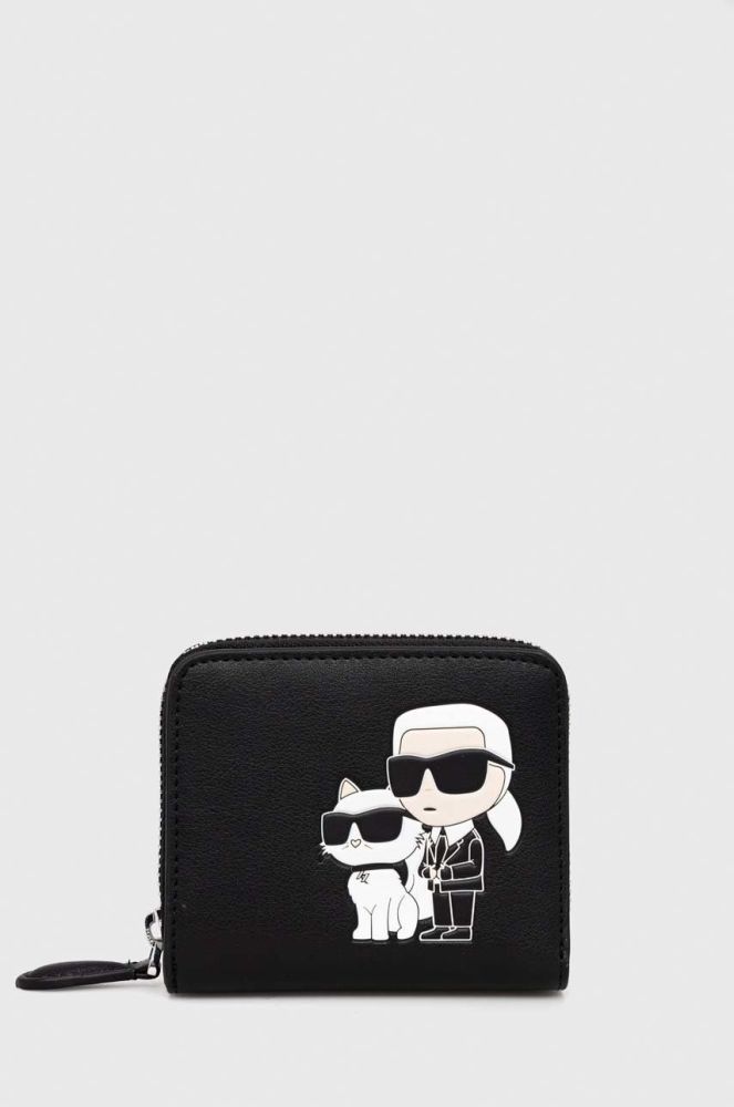 Шкіряний гаманець Karl Lagerfeld жіночий колір чорний (2909345)