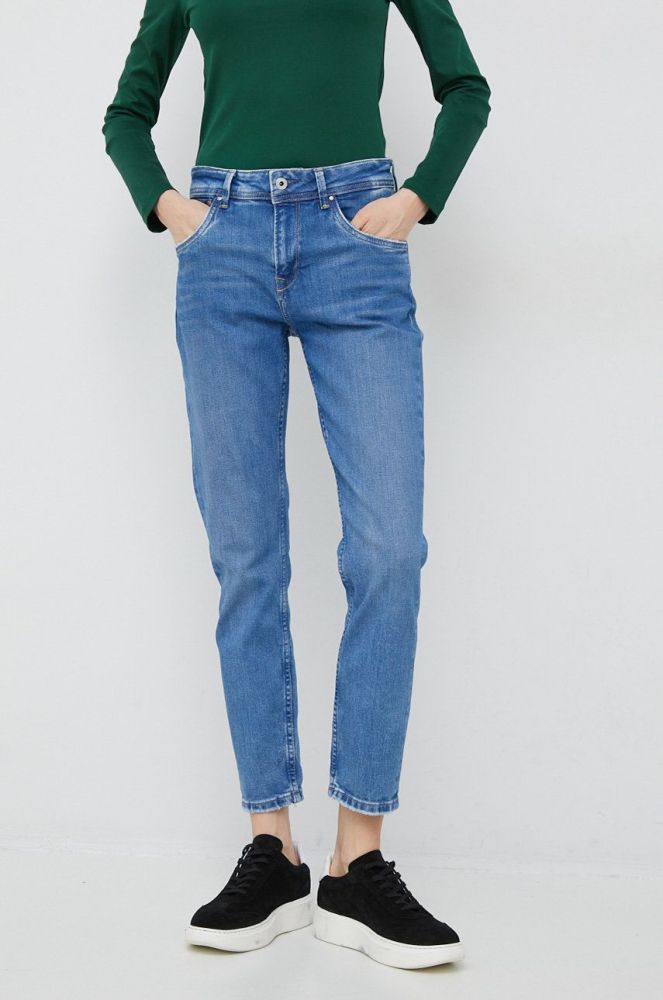 Джинси Pepe Jeans Violet жіночі висока посадка колір блакитний (2912173)