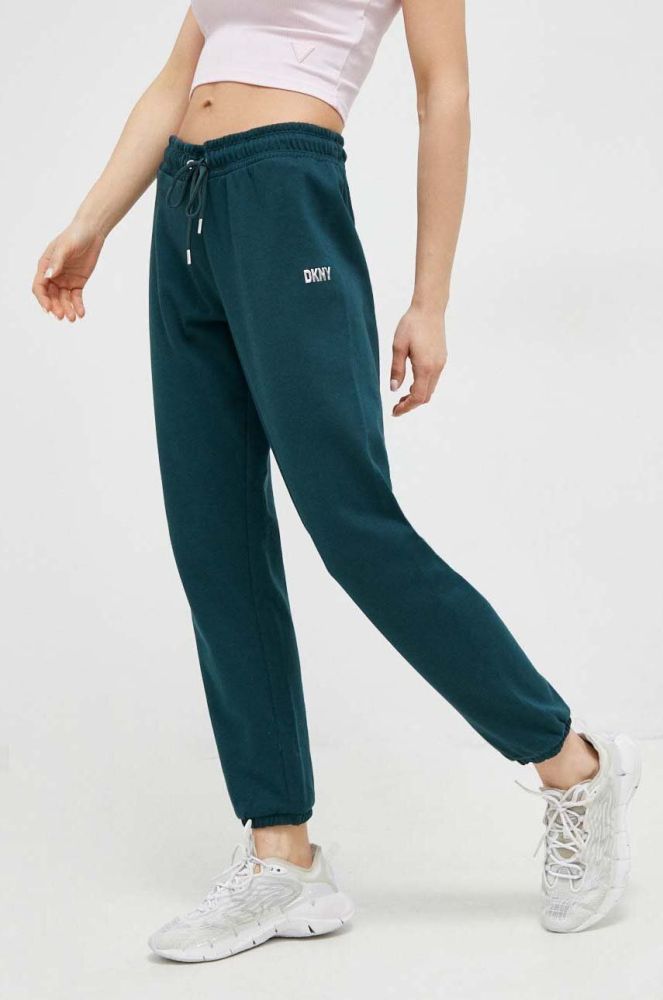 Спортивні штани Dkny колір зелений з принтом