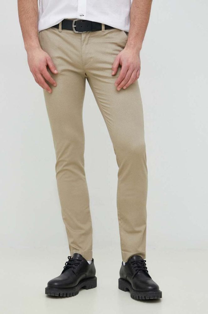 Штани Tommy Hilfiger чоловічі колір бежевий пряме (3062335)