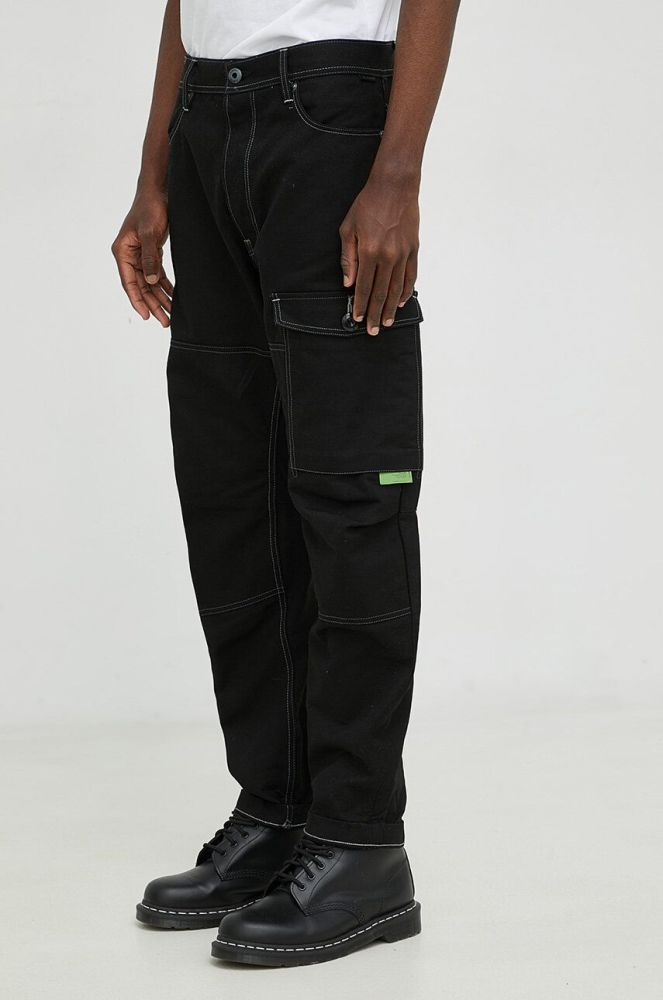 Штани G-Star Raw Чоловічі колір чорний фасон cargo