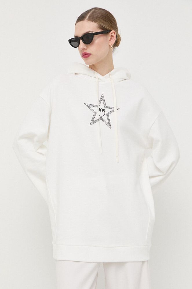 Бавовняна сукня Pinko колір бежевий mini oversize
