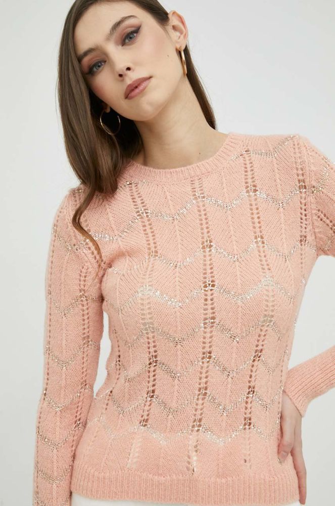 Светр з домішкою вовни Guess жіночий колір помаранчевий легкий