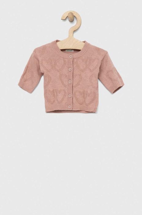Кардиган для немовлят United Colors of Benetton колір рожевий легкий (2985534)