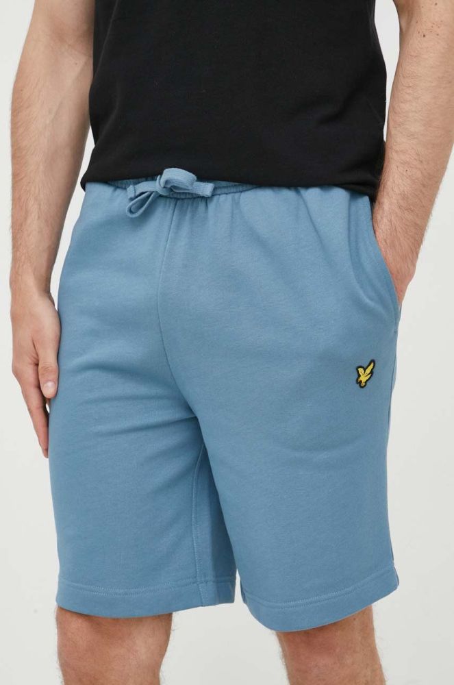 Бавовняні шорти Lyle & Scott колір блакитний