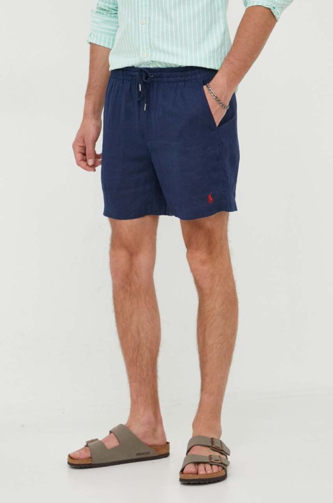 Лляні шорти Polo Ralph Lauren колір блакитний