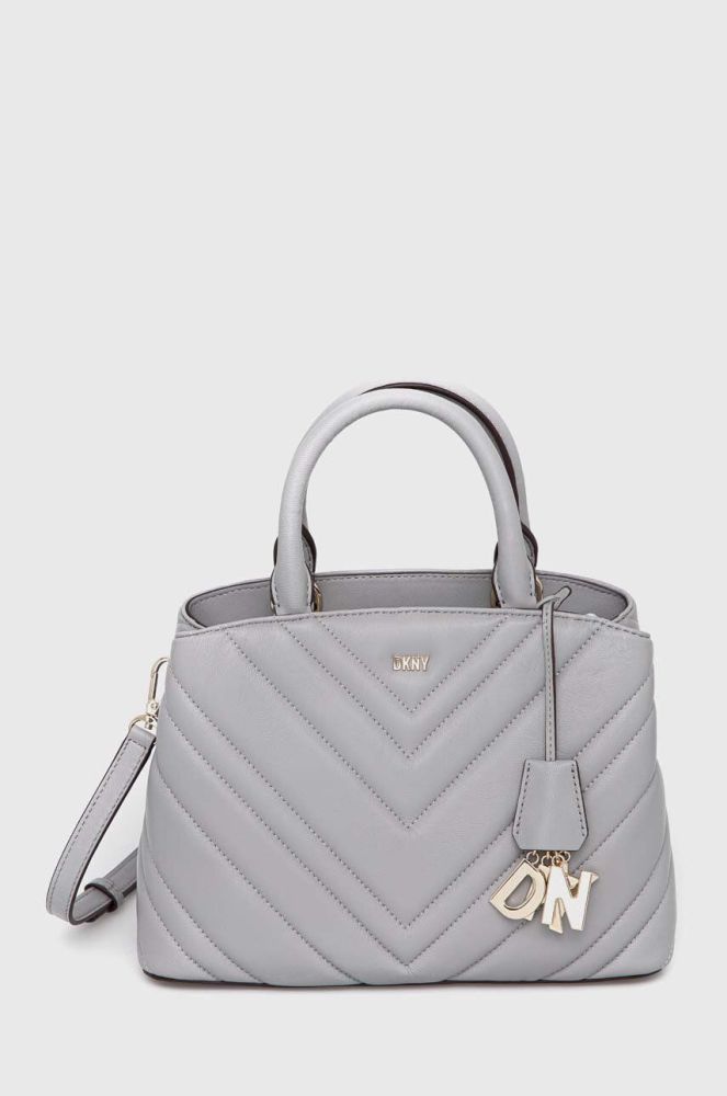 Шкіряна сумочка Dkny колір сірий (3163802)