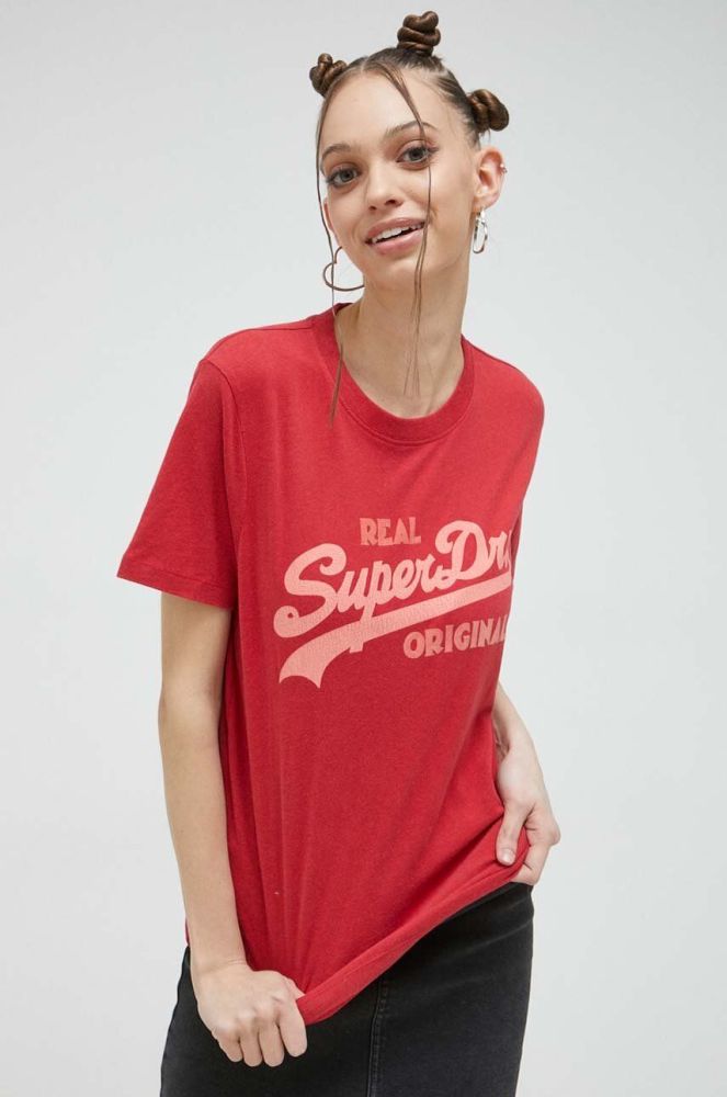 Бавовняна футболка Superdry колір червоний (3023805)