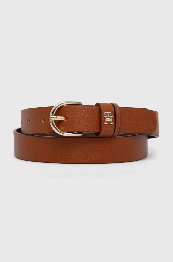 Шкіряний ремінь Tommy Hilfiger жіночий колір коричневий (3684458)