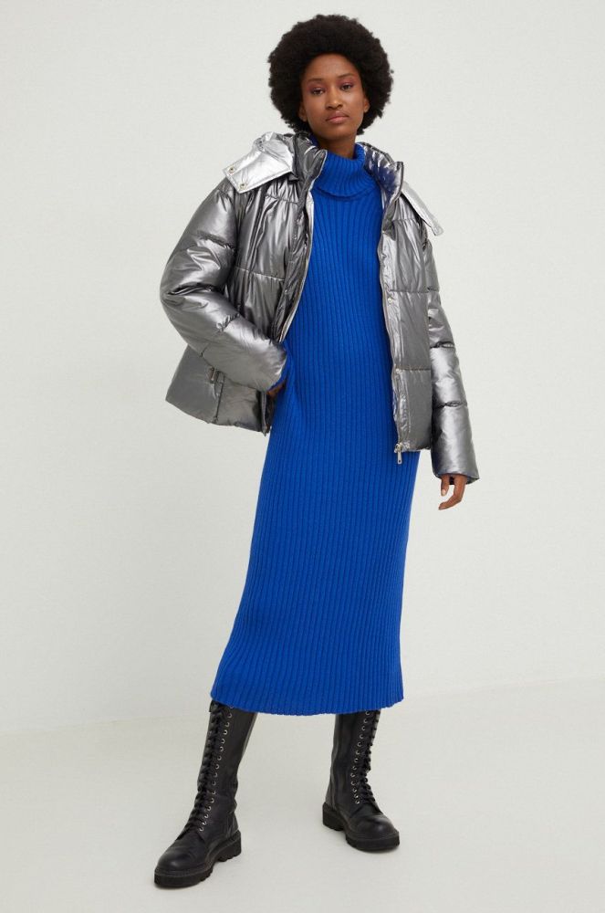 Куртка Answear Lab жіноча колір срібний зимова oversize